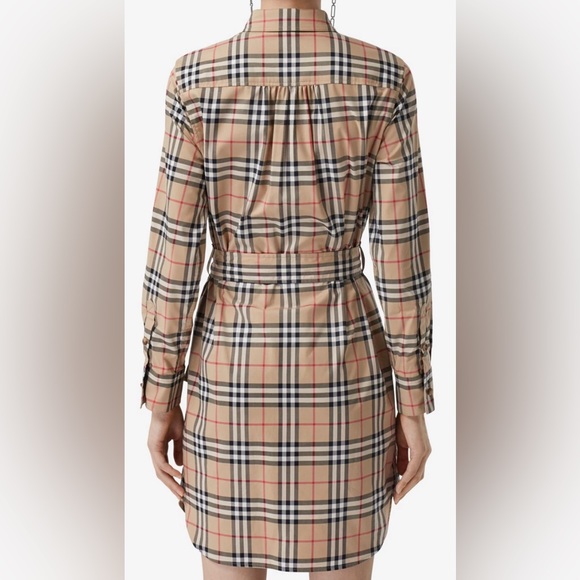 BURBERRY Vintage Check Tie-waist Shirt Dress - Picture 4 of 5